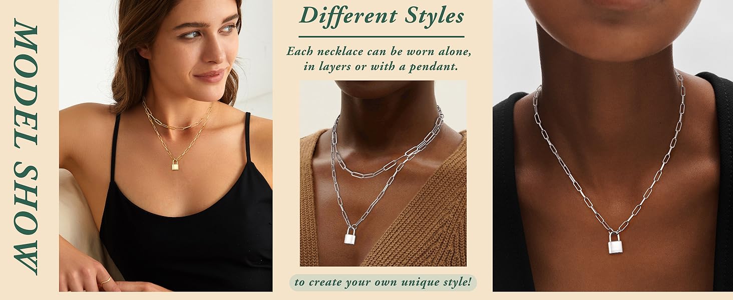 Gold Layered Chunky Paperclip Link Chain Necklace