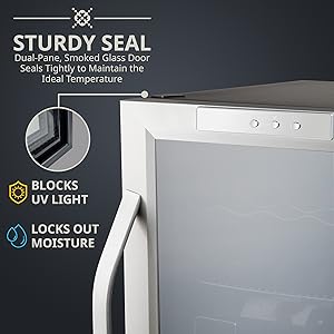 Ivation wine cooler sturdy seal