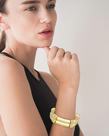 Gold Chunky Bangles Bracelets for Women