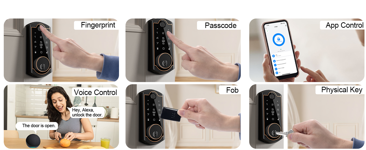 Keyless Entry Door Lock , Smart Fingerprint Door Lock for Front Door
