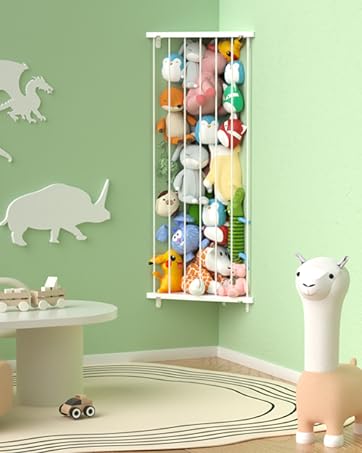 Corner Stuffed Animal Storage Toy Organizer Wall Mount Shelf