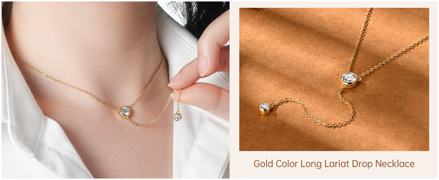 Moissanite Lariat Drop Y Necklace