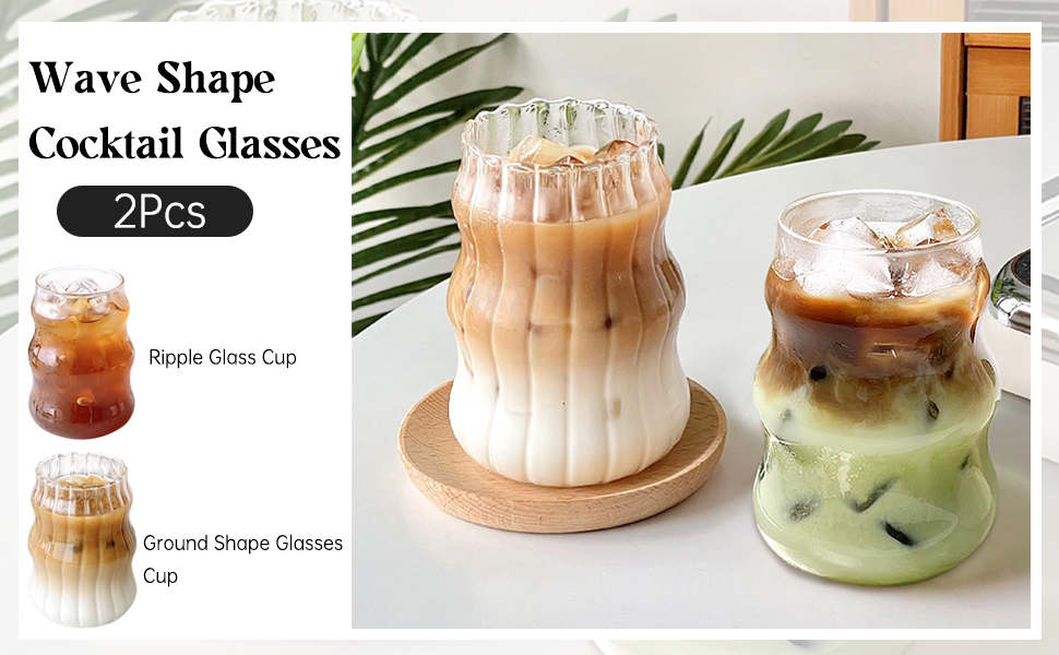 wave shape cocktail glasses