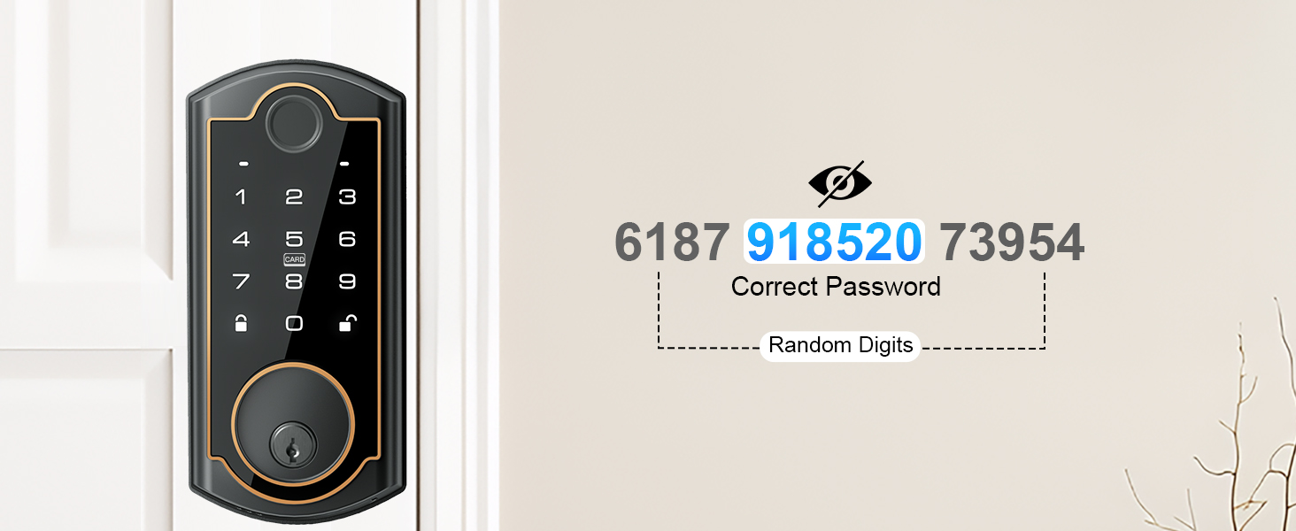 Keyless Entry Door Lock , Smart Fingerprint Door Lock for Front Door