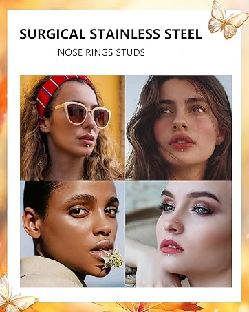 SURGICAL STAINLESS STEEL  NOSE RINGS STUDS