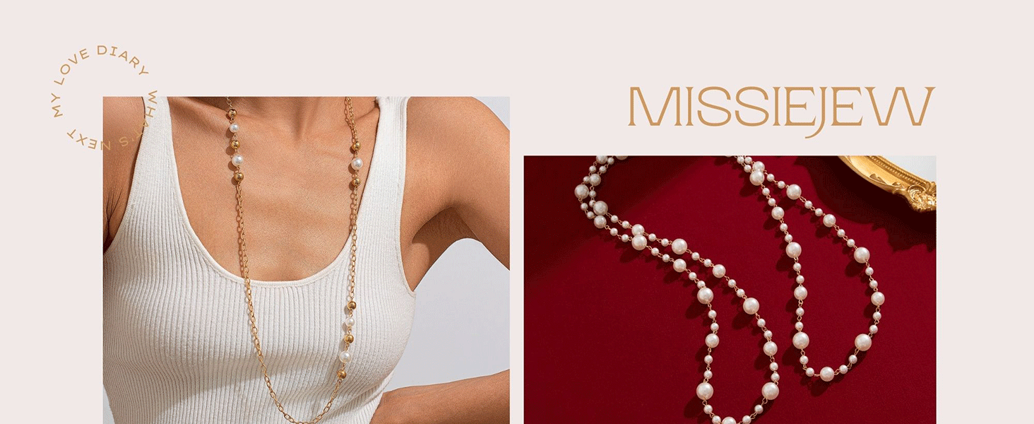 Long Pearl Necklaces for Women