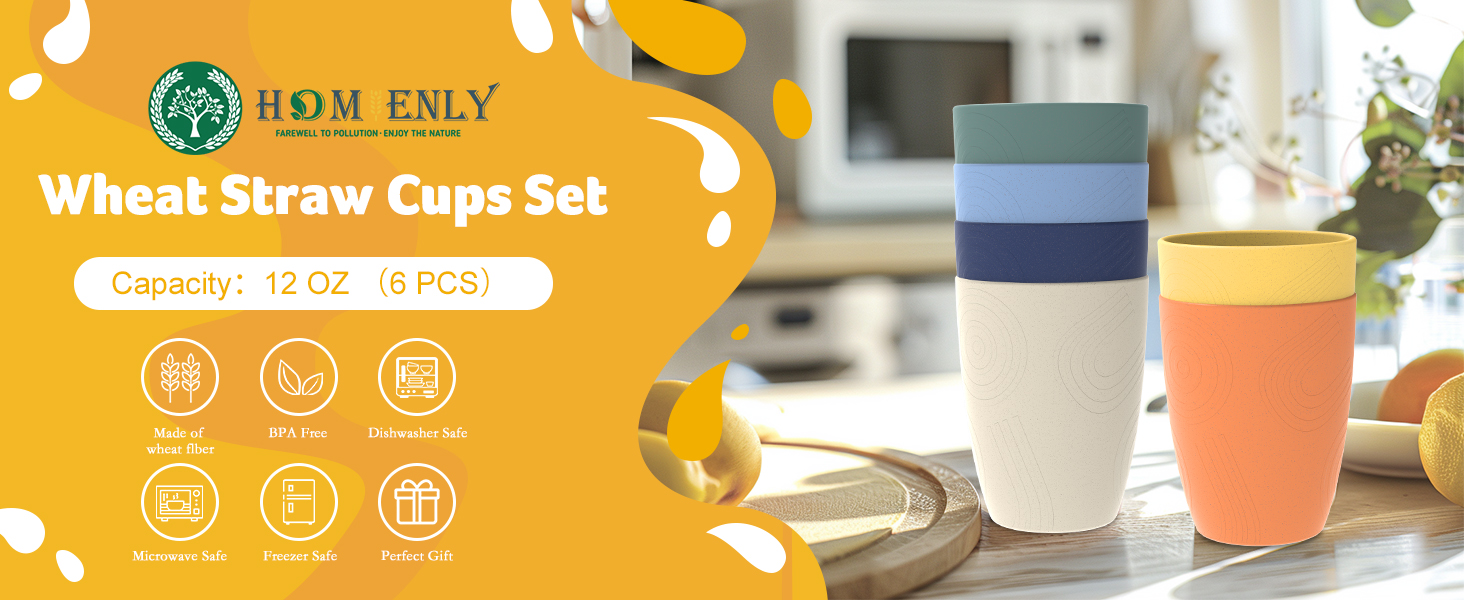 wheat straw cups set plastic cups wheat cups unbreakable cups plastic cup setcups for kitchen 