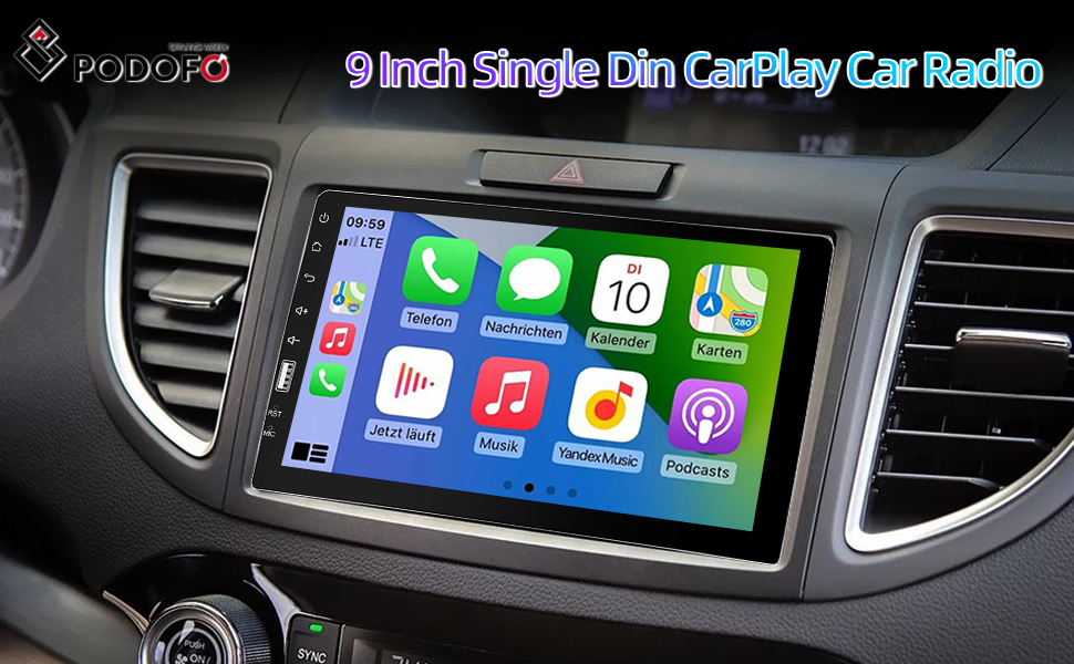9 inch Single Din CarPlay Car Radio
