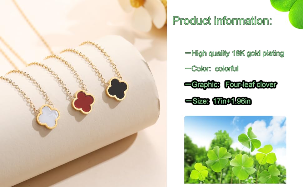 four leaf lucky necklace for women