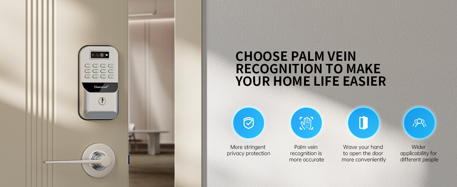 Palm Recognition Keyless-Entry Keypad Smart Lock
