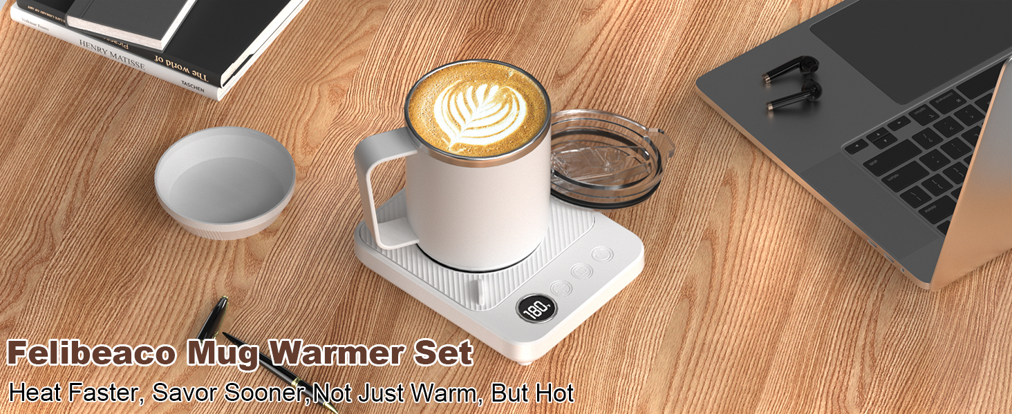 Coffee Mug Warmer Set for Desk, Coffee Cup Warmer with Auto Shut OffTimer, Coffee Mug Cup Heater 