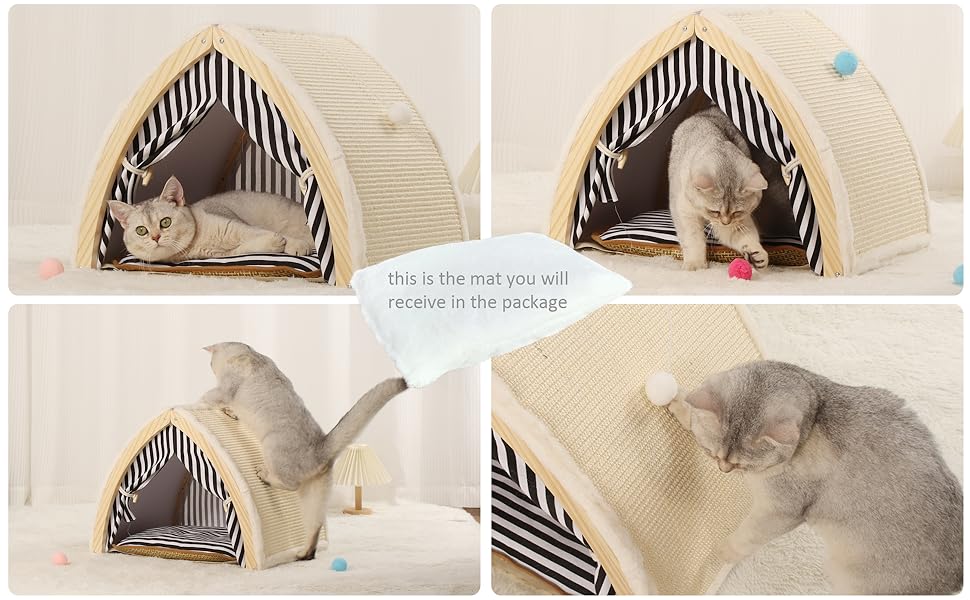 coodia cat house with scratching pad