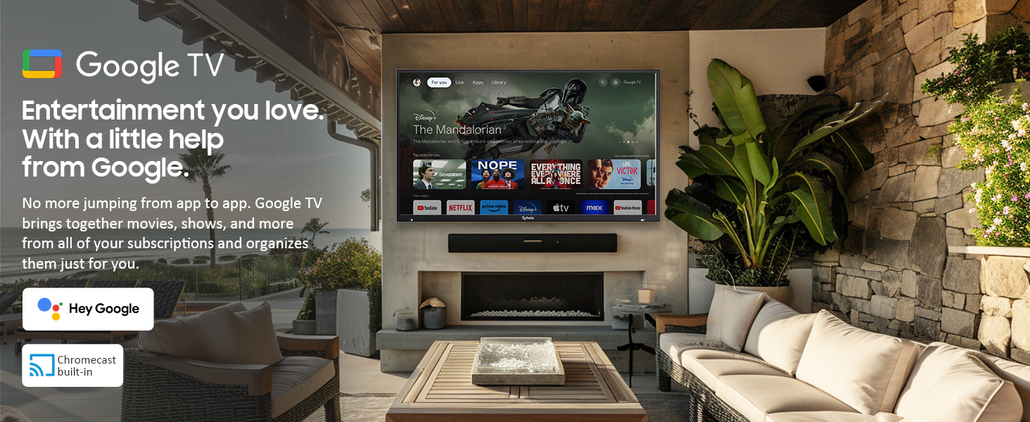 outdoor tv google powered