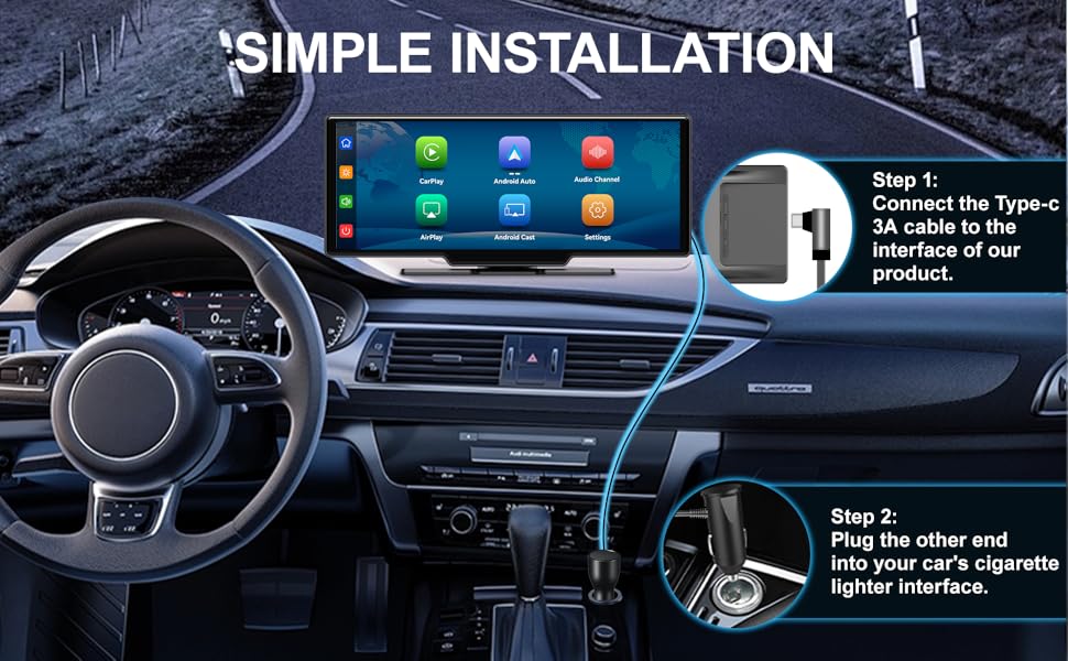 car play screen for my car plug in，car stereo radio car accessories car tablet heads up display