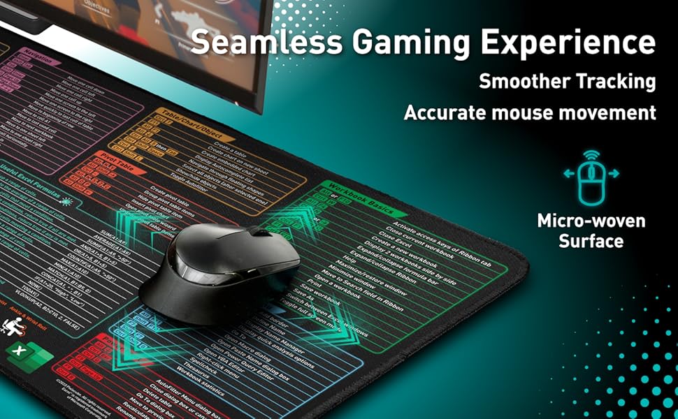 Excel Shortcuts Gaming Mouse pad