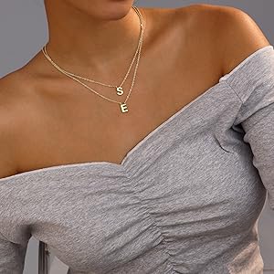 gold initial necklace