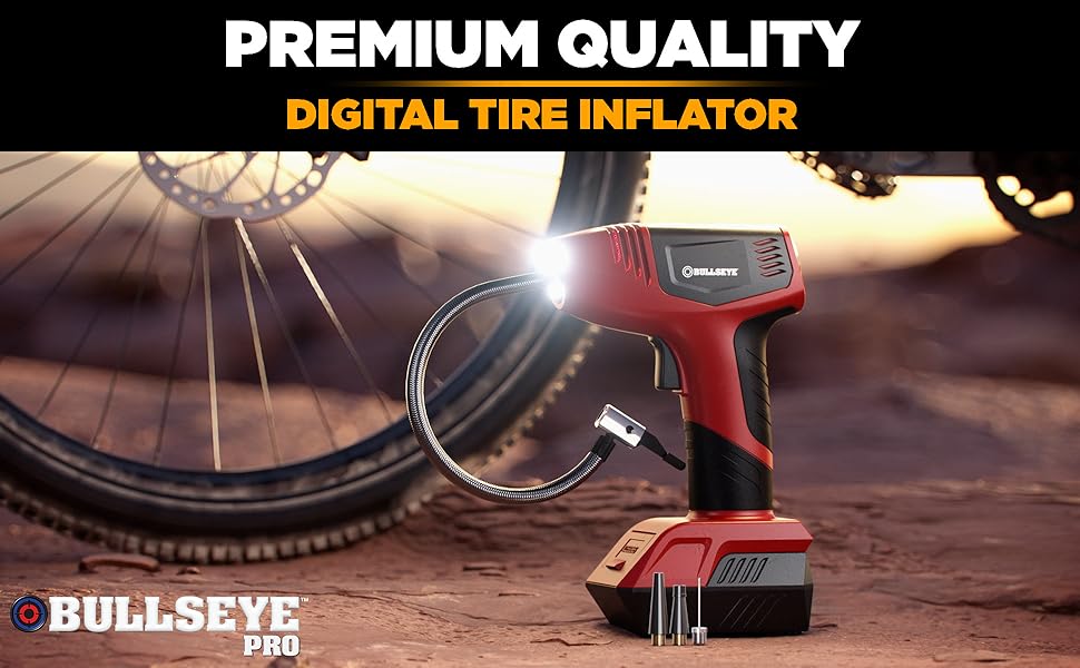 Bullseye Pro AstroAI Ryobi AirMoto, air pump inflator compressor for bicycle and tires as seen on TV