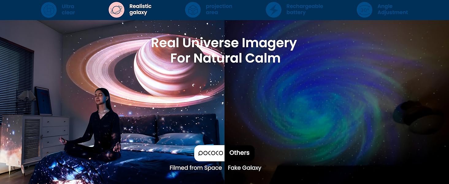 Real Universe Imagery: Experience natural calm with stunning visuals that bring the cosmos home. 