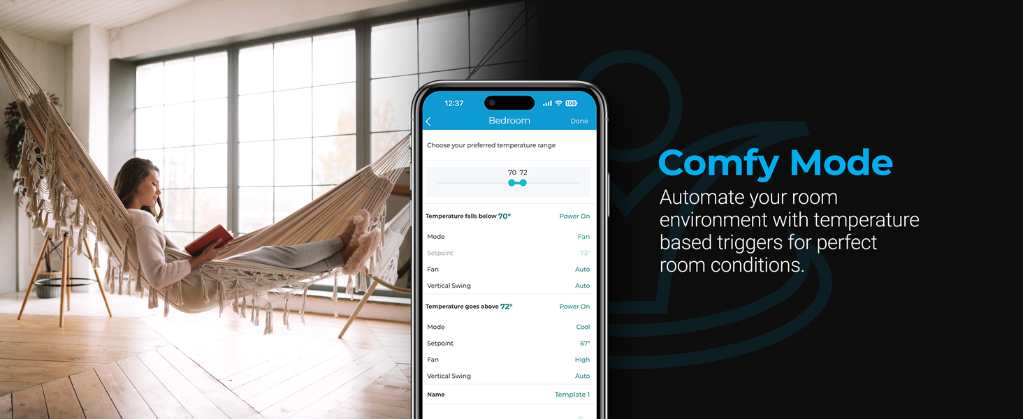 Comfy Mode to set intelligent triggers with Cielo Breez Eco