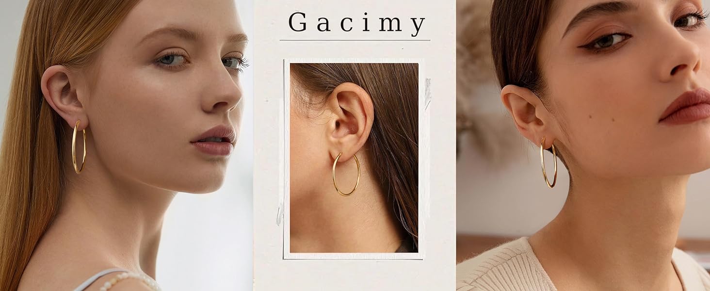 Gacimy gold hoop earrings