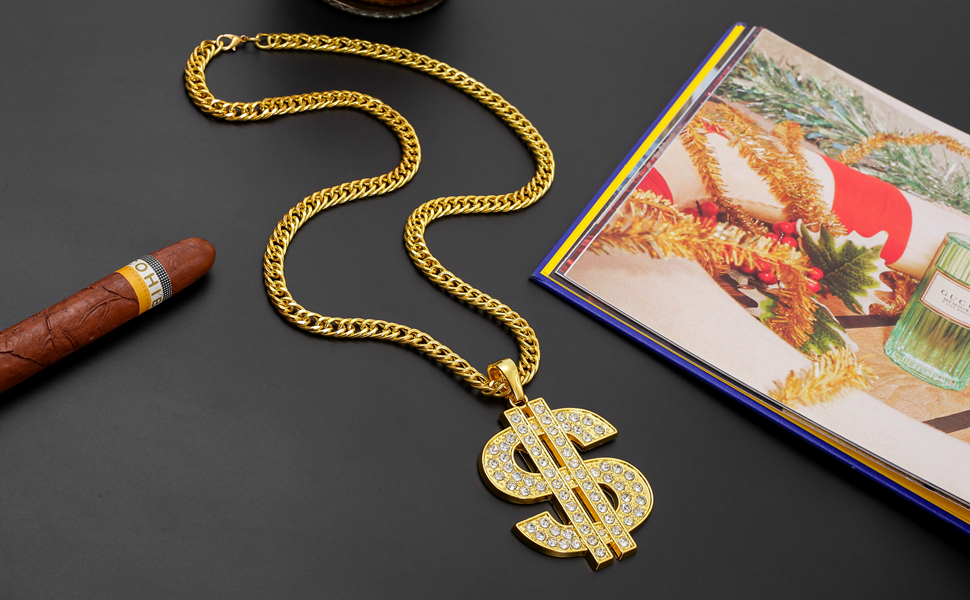 Gold gold gold dollar necklace