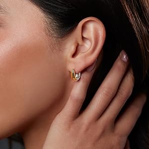 Huggie Hoops Two Tone