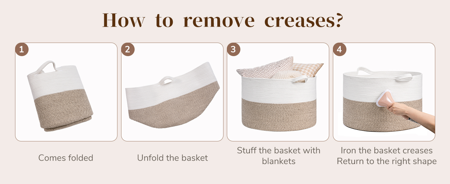 INDRESSME XXXLarge Cotton Rope Basket