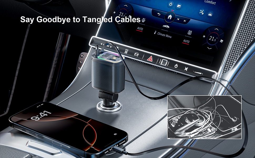 Retractable car charger