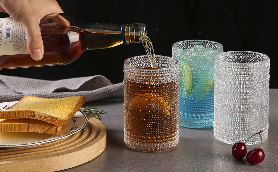 thick glass drinking glasses