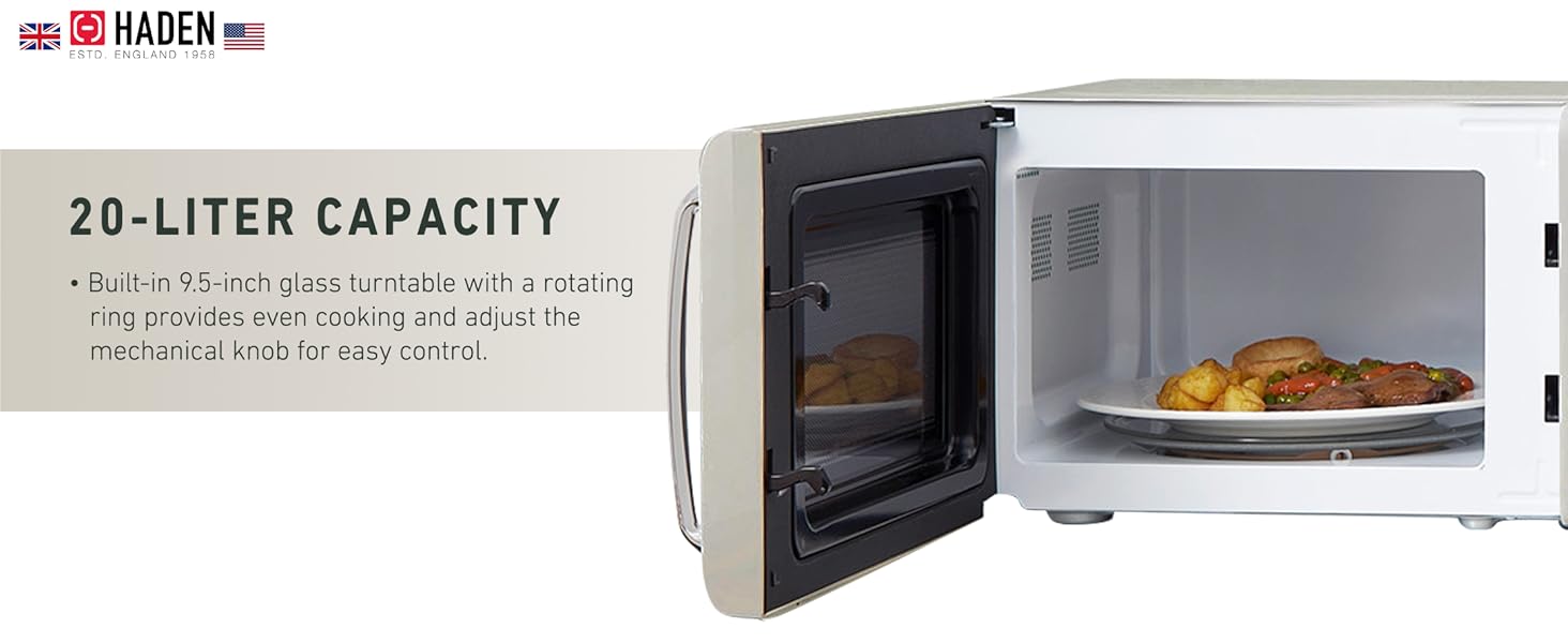 Haden 700 Watt 0.7 Cubic Foot Microwave Oven with Digital Controls, Putty/Chrome