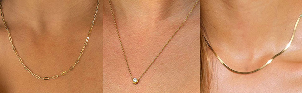 3pcs gold necklaces set