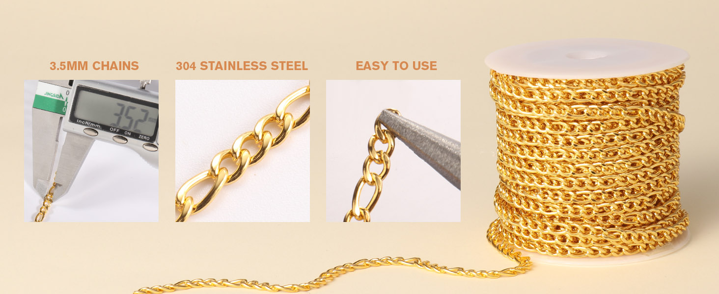 gold stainless steel chains CK033G