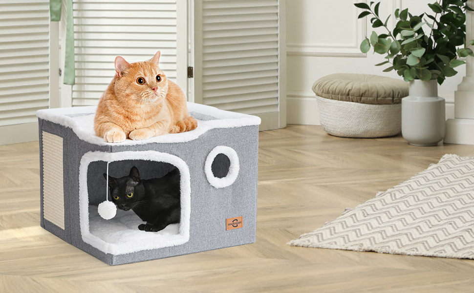 With double-sided opening ， large size hole ensures cats of different sizes easy entry & exit
