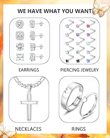  EARRINGS，PIERCING JEWELRY，NECKLACES，RINGS