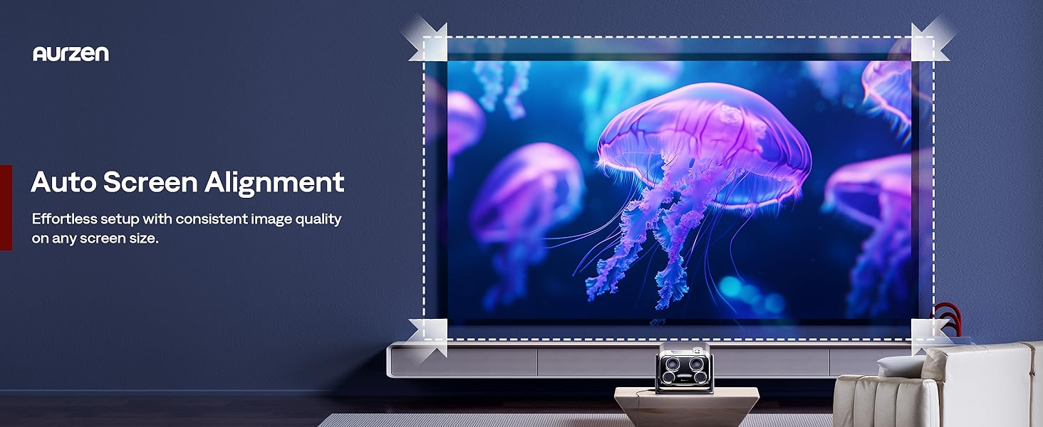 Aurzen BOOM mini 4-in-1 Smart Projector Built-in Google TV
