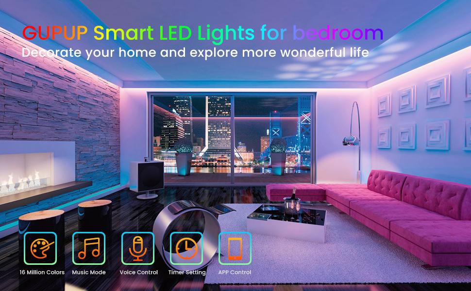 GUPUP Smart LED lights For Bedroom