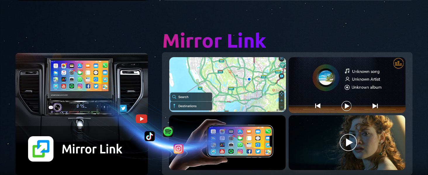 Car stereo with bluetooth