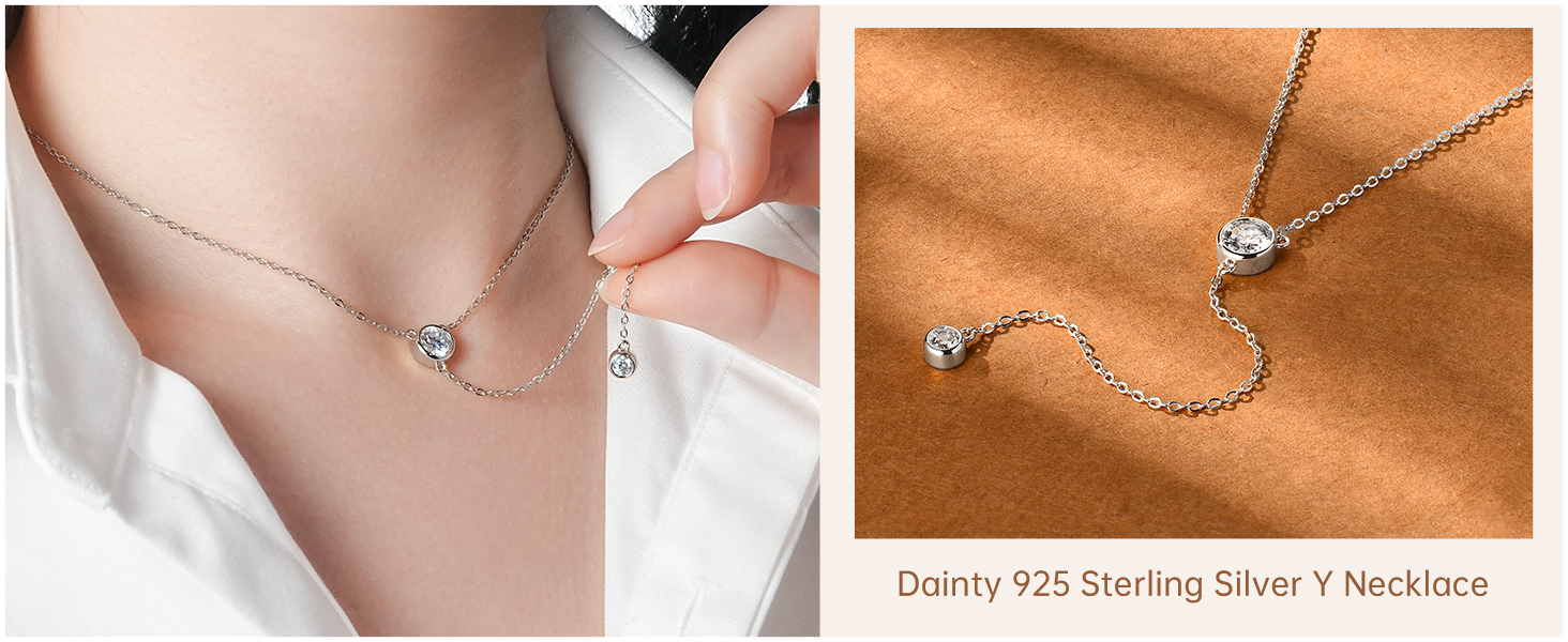 Moissanite Lariat Drop Y Necklace