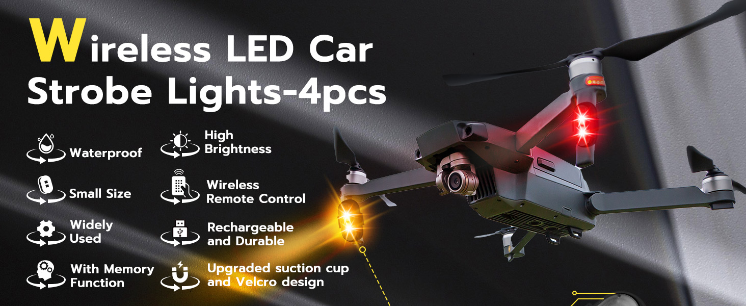 Wireless LED Car Strobe Lights-4pcs