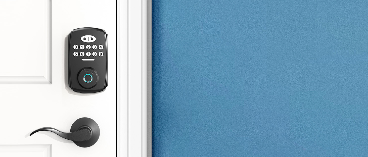 Fingerprint Door Lock with 2 Lever Handles
