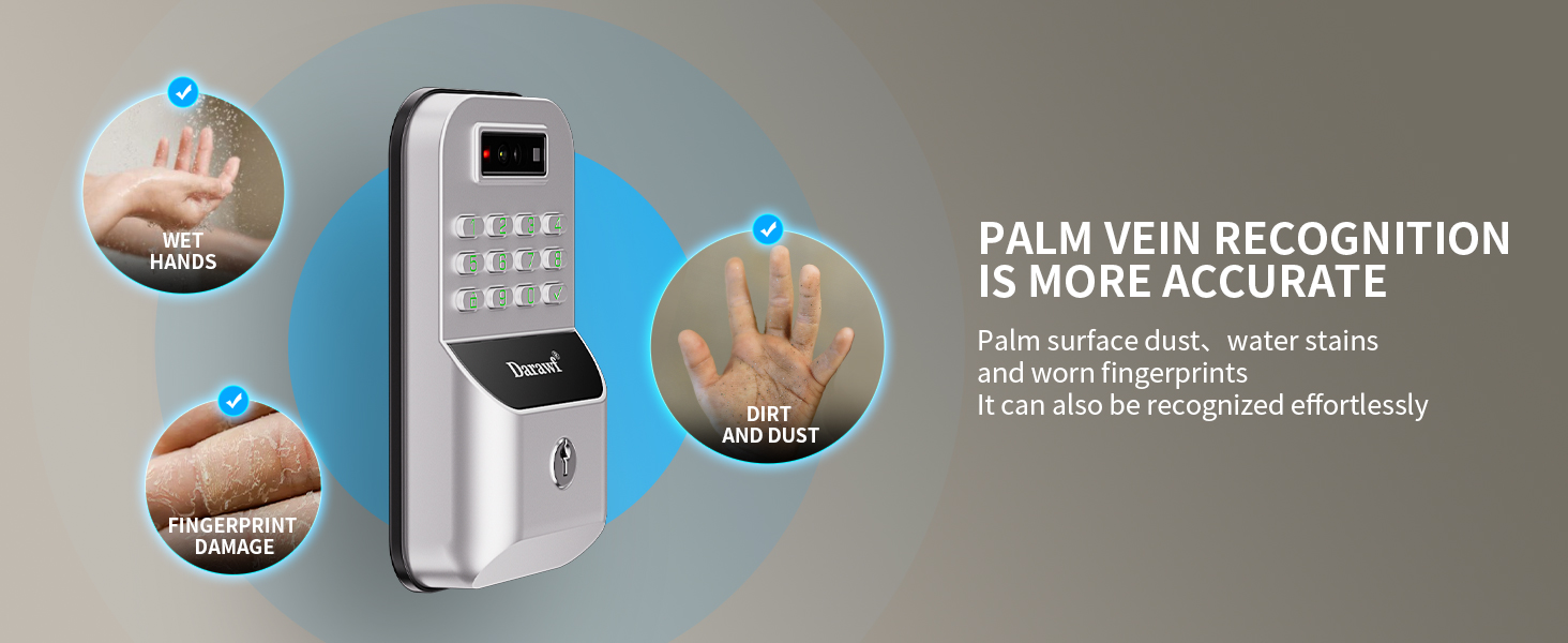 Palm Recognition Keyless-Entry Keypad Smart Lock