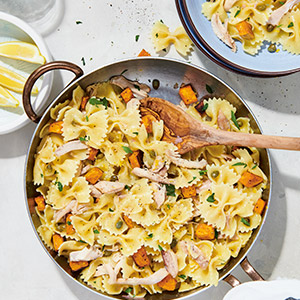 Chicken Piccata Farfalle with Sweet Potato