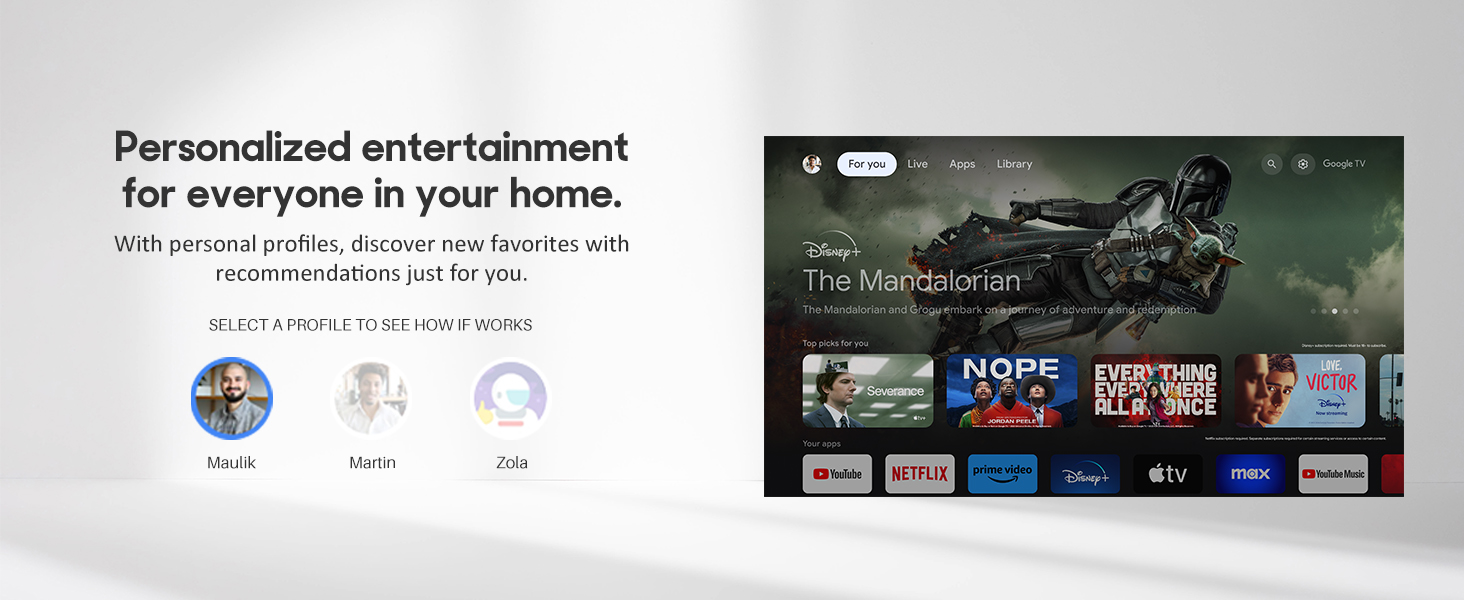 Google smart tv independent profile