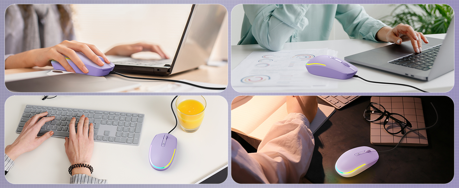 wired mouse purple