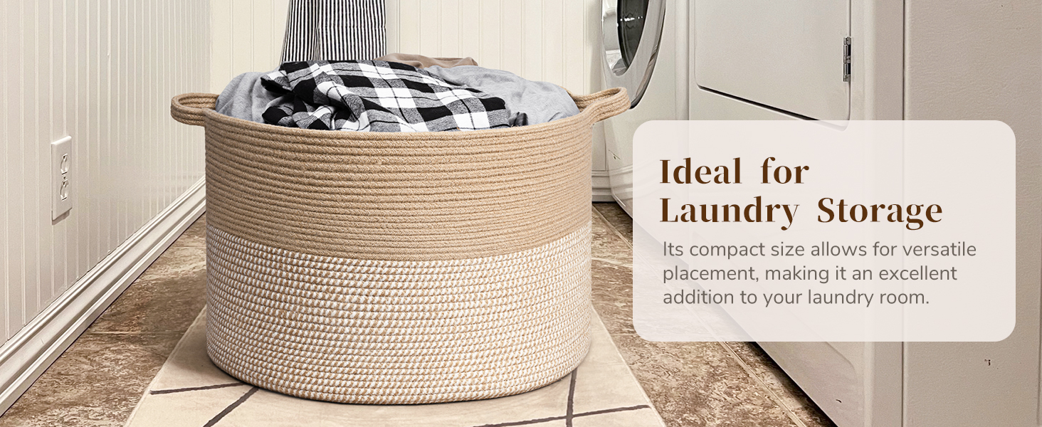 INDRESSME XXXLarge Cotton Rope Basket