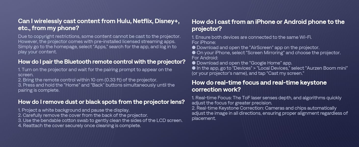 Aurzen BOOM mini 4-in-1 Smart Projector Built-in Google TV
