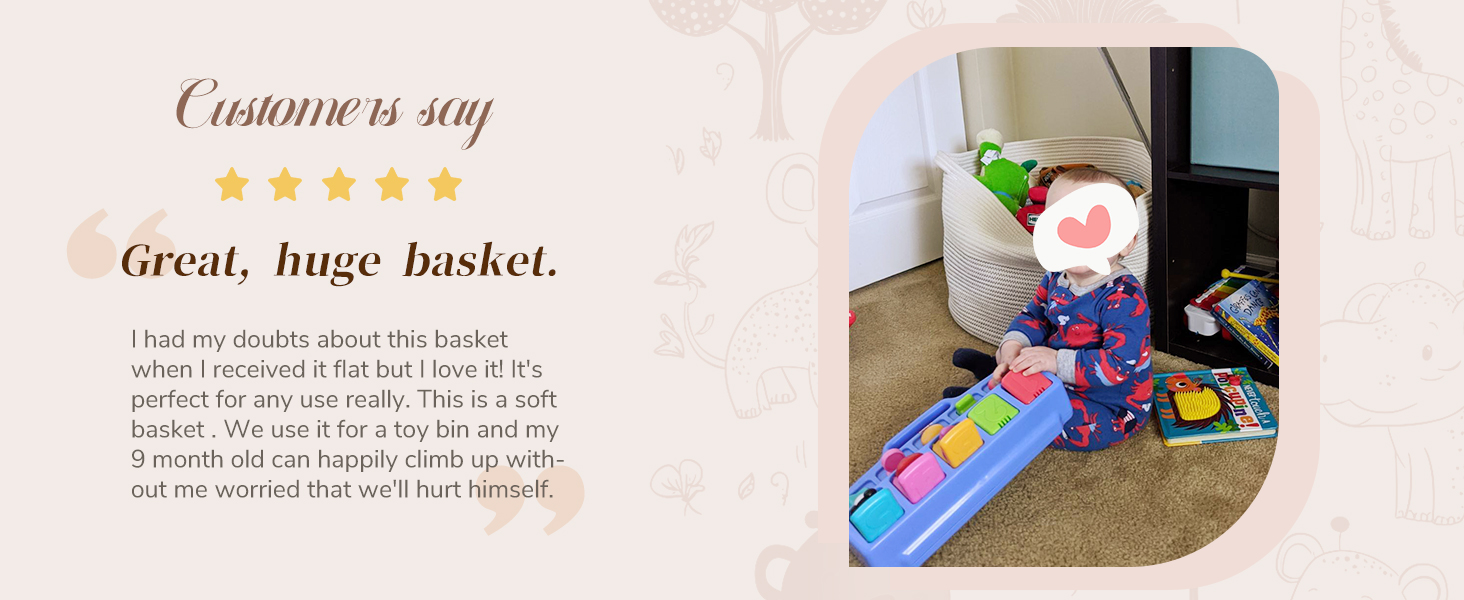 INDRESSME XXXLarge Cotton Rope Basket