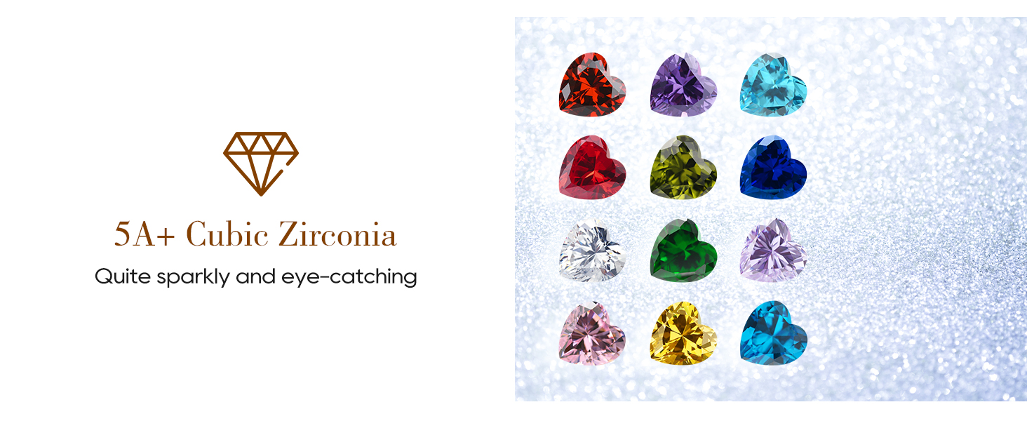 5A cubic zirconia gifon necklace heart