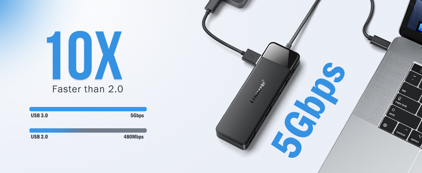 5 Gbps USB 3.0 for data transfer