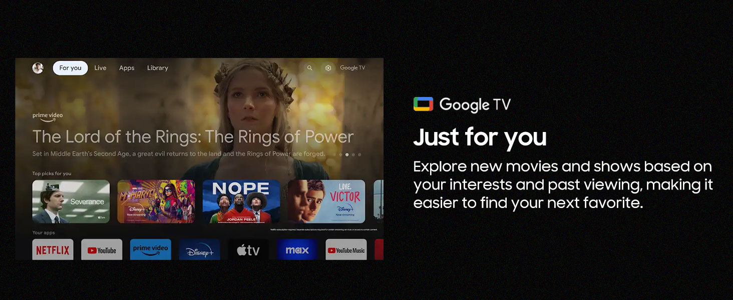 outdoor TV with Google TV OS Google Assistant free channel Netflix Prime Video Hulu Roku Smart TV